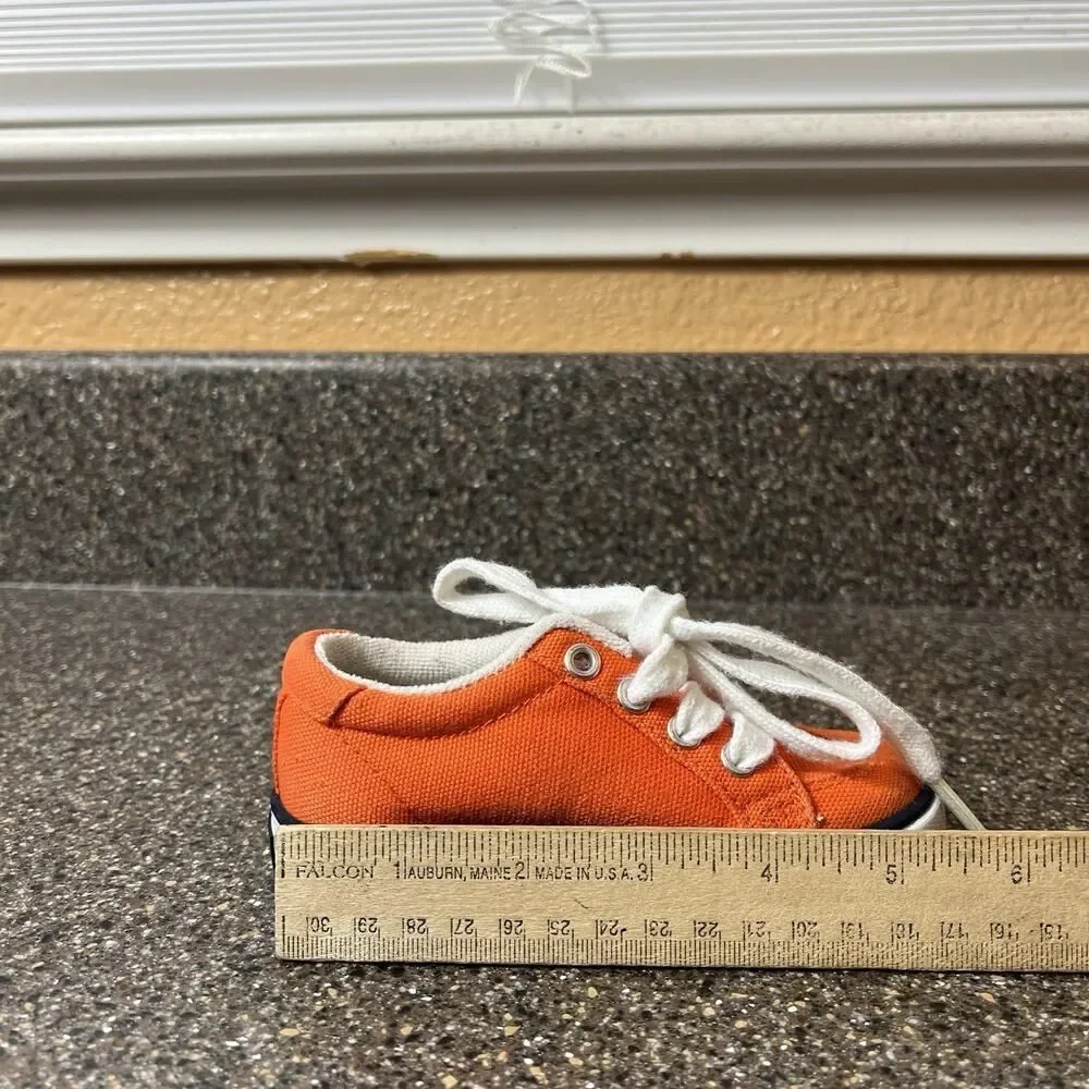 Polo by Ralph Lauren Kids Toddler Size 6 Orange Canvas Sneaker Lace Up Low Shoes